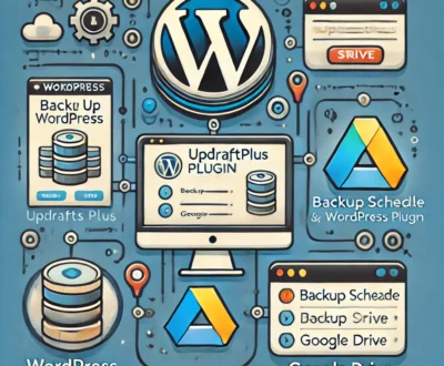 image created to illustrate the process of backing up a WordPress site with the UpdraftPlus plugin.